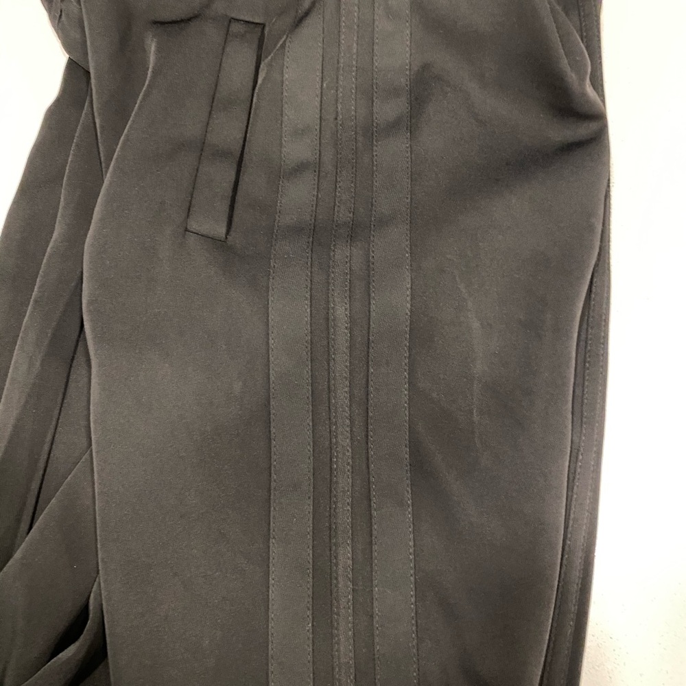 Black striped wide leg dress pant